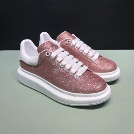 Alexander Mcqueen Shining Matt Leather Casual Shoes For Men And Women 