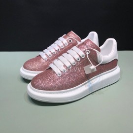 Alexander Mcqueen Shining Matt Leather Casual Shoes For Men And Women 