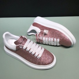 Alexander Mcqueen Shining Matt Leather Casual Shoes For Men And Women 