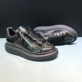 Alexander Mcqueen Transparent Black Cowhide Casual Shoes For Men And Women