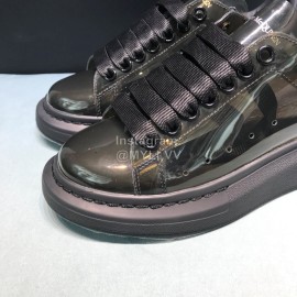 Alexander Mcqueen Transparent Black Cowhide Casual Shoes For Men And Women