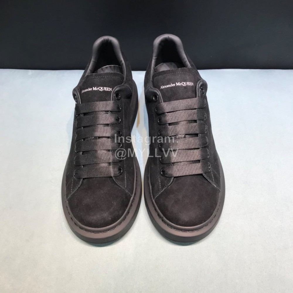 Alexander Mcqueen New Calf Leather Casual Shoes For Men And Women Black