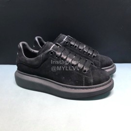 Alexander Mcqueen New Calf Leather Casual Shoes For Men And Women Black