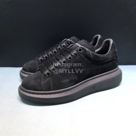 Alexander Mcqueen New Calf Leather Casual Shoes For Men And Women Black