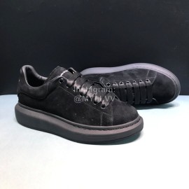 Alexander Mcqueen New Calf Leather Casual Shoes For Men And Women Black