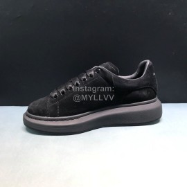 Alexander Mcqueen New Calf Leather Casual Shoes For Men And Women Black