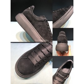 Alexander Mcqueen New Calf Leather Casual Shoes For Men And Women Black
