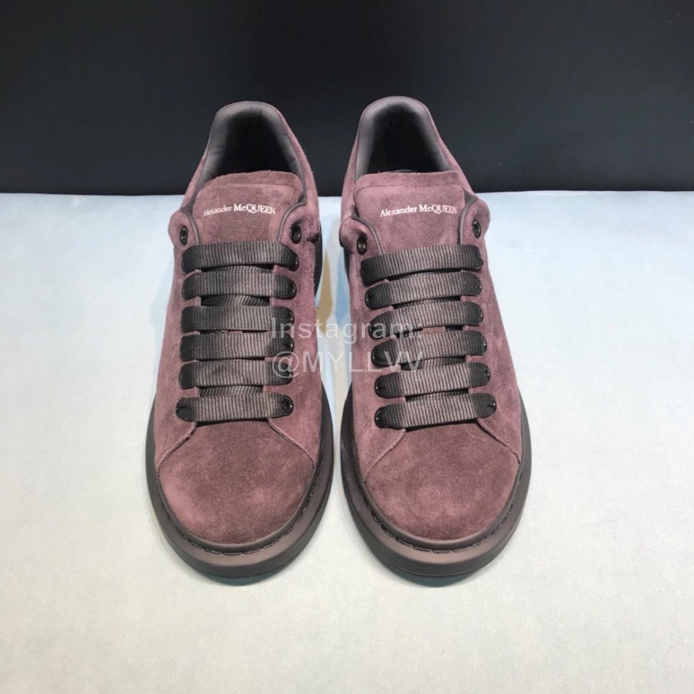 Alexander Mcqueen New Calf Leather Casual Shoes For Men And Women Coffee