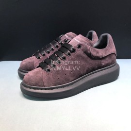 Alexander Mcqueen New Calf Leather Casual Shoes For Men And Women Coffee