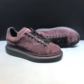 Alexander Mcqueen New Calf Leather Casual Shoes For Men And Women Coffee