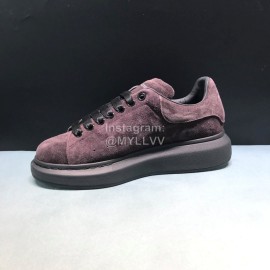 Alexander Mcqueen New Calf Leather Casual Shoes For Men And Women Coffee