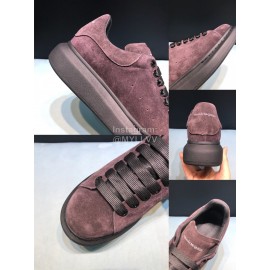 Alexander Mcqueen New Calf Leather Casual Shoes For Men And Women Coffee