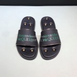 Alexander Mcqueen Leather Rivet Slippers For Men And Women