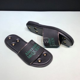 Alexander Mcqueen Leather Rivet Slippers For Men And Women