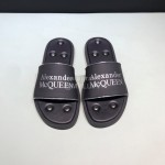 Alexander Mcqueen Leather Rivet Slippers For Men White