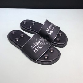 Alexander Mcqueen Leather Rivet Slippers For Men White