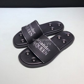 Alexander Mcqueen Leather Rivet Slippers For Men White