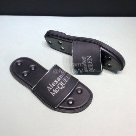 Alexander Mcqueen Leather Rivet Slippers For Men White