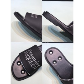 Alexander Mcqueen Leather Rivet Slippers For Men White