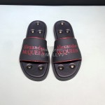 Alexander Mcqueen Leather Rivet Slippers For Men Red