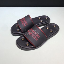 Alexander Mcqueen Leather Rivet Slippers For Men Red