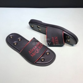 Alexander Mcqueen Leather Rivet Slippers For Men Red