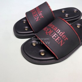 Alexander Mcqueen Leather Rivet Slippers For Men Red