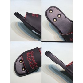 Alexander Mcqueen Leather Rivet Slippers For Men Red