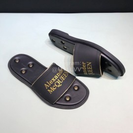 Alexander Mcqueen Leather Rivet Slippers For Men Yellow