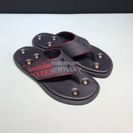 Alexander Mcqueen Leather Rivet Flip Flops For Men Red