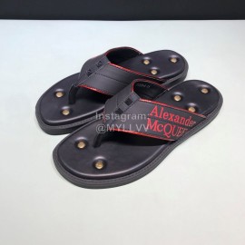 Alexander Mcqueen Leather Rivet Flip Flops For Men Red