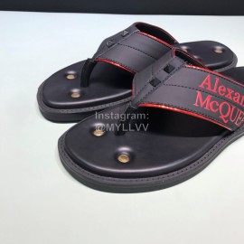 Alexander Mcqueen Leather Rivet Flip Flops For Men Red