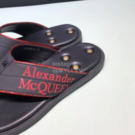 Alexander Mcqueen Leather Rivet Flip Flops For Men Red