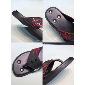 Alexander Mcqueen Leather Rivet Flip Flops For Men Red