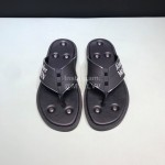 Alexander Mcqueen Leather Rivet Flip Flops For Men White