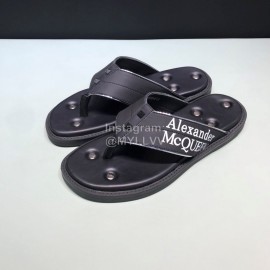 Alexander Mcqueen Leather Rivet Flip Flops For Men White