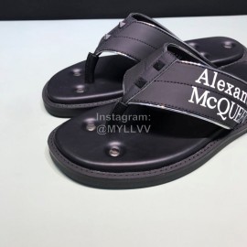 Alexander Mcqueen Leather Rivet Flip Flops For Men White