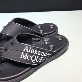 Alexander Mcqueen Leather Rivet Flip Flops For Men White