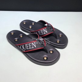 Alexander Mcqueen Leather Rivet Flip Flops For Men 