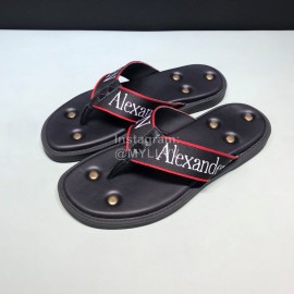 Alexander Mcqueen Leather Rivet Flip Flops For Men 