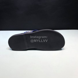 Alexander Mcqueen Leather Rivet Flip Flops For Men Blue