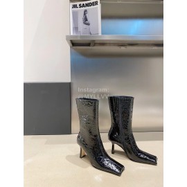 Miista Autumn Winter Leather High Heeled Boots For Women Black