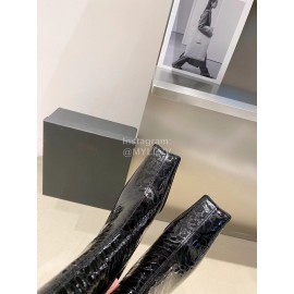 Miista Autumn Winter Leather High Heeled Boots For Women Black