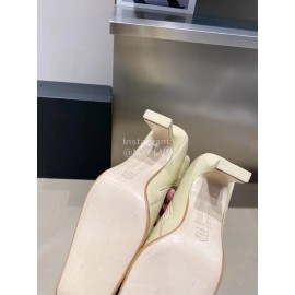 Miista Autumn Winter Leather High Heeled Boots For Women Beige