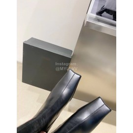 Miista Autumn Winter Leather High Heeled Boots Black For Women