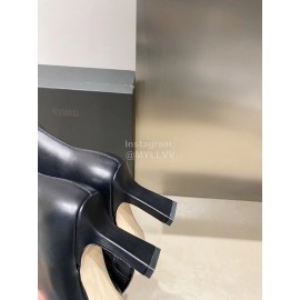 Miista Autumn Winter Leather High Heeled Boots Black For Women