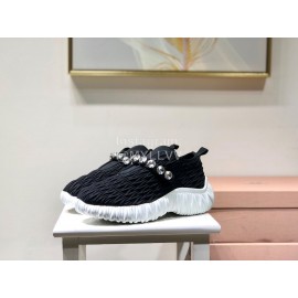 Miumiu Autumn Winter New Casual Shoes Black For Women