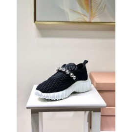 Miumiu Autumn Winter New Casual Shoes Black For Women