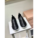 Miumiu Autumn Winter New Black Leather Casual Shoes For Women