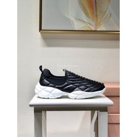 Miumiu Autumn Winter New Black Leather Casual Shoes For Women